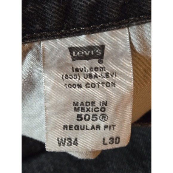 Levi Strauss Mens 505 34×30 Charcoal - Picture 4 of 11